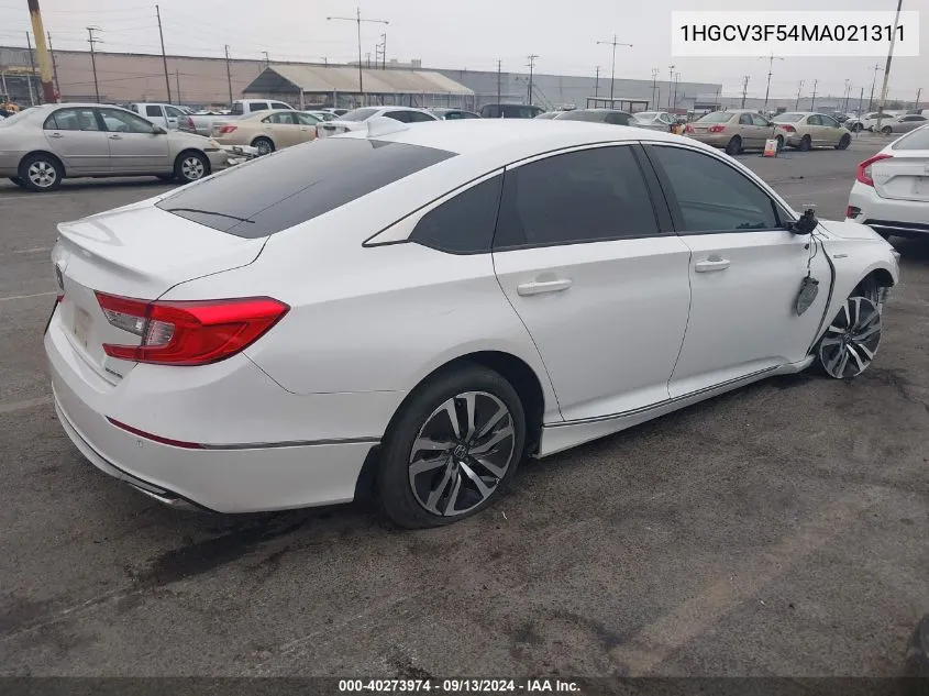 2021 Honda Accord Hybrid Ex-L VIN: 1HGCV3F54MA021311 Lot: 40273974