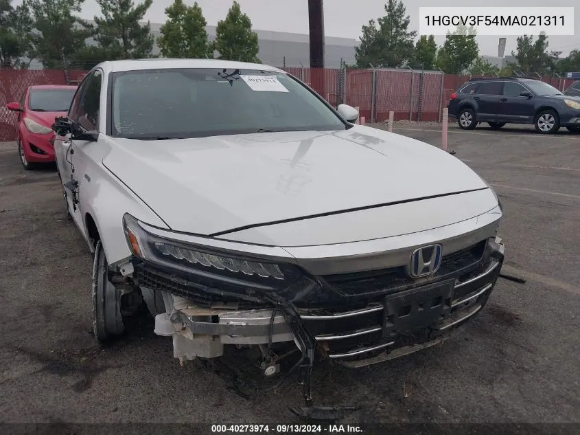 2021 Honda Accord Hybrid Ex-L VIN: 1HGCV3F54MA021311 Lot: 40273974