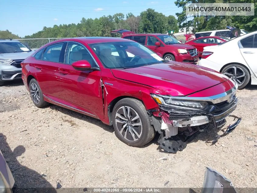 1HGCV3F40MA010443 2021 Honda Accord Hybrid Ex