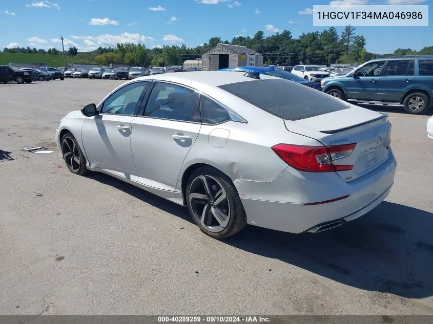 1HGCV1F34MA046986 2021 Honda Accord Sport