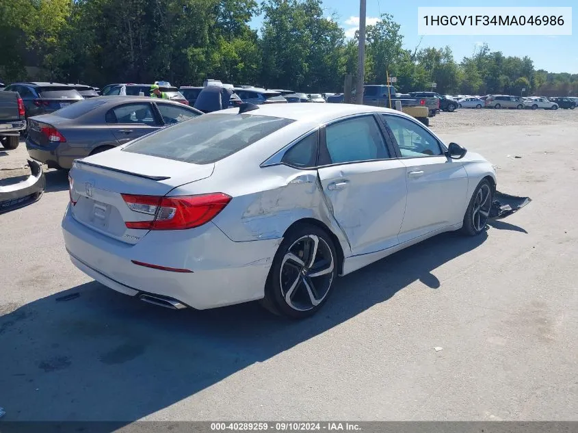 1HGCV1F34MA046986 2021 Honda Accord Sport