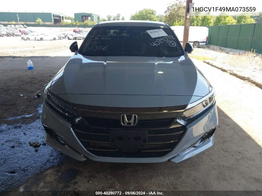 2021 Honda Accord Sport Special Edition VIN: 1HGCV1F49MA073559 Lot: 40290772