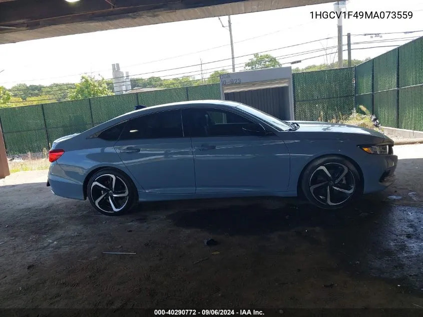 2021 Honda Accord Sport Special Edition VIN: 1HGCV1F49MA073559 Lot: 40290772