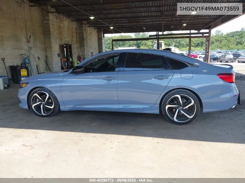 2021 Honda Accord Sport Special Edition VIN: 1HGCV1F49MA073559 Lot: 40290772