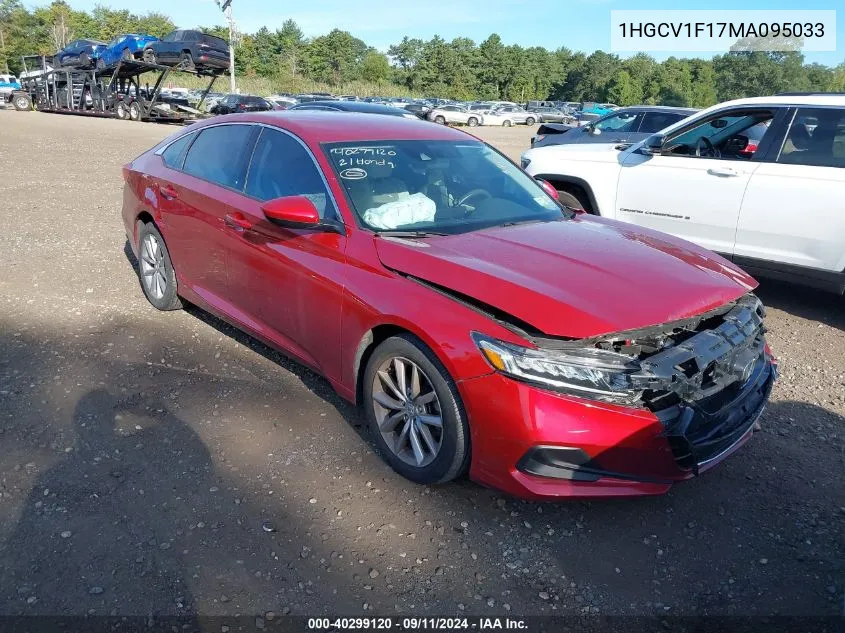 1HGCV1F17MA095033 2021 Honda Accord Lx