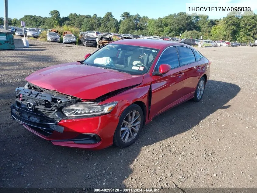 1HGCV1F17MA095033 2021 Honda Accord Lx