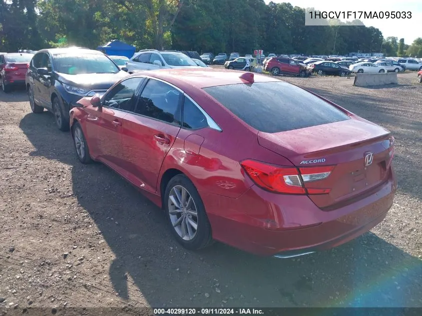 1HGCV1F17MA095033 2021 Honda Accord Lx