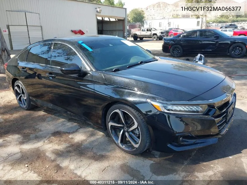 2021 Honda Accord Sport VIN: 1HGCV1F32MA066377 Lot: 40311215