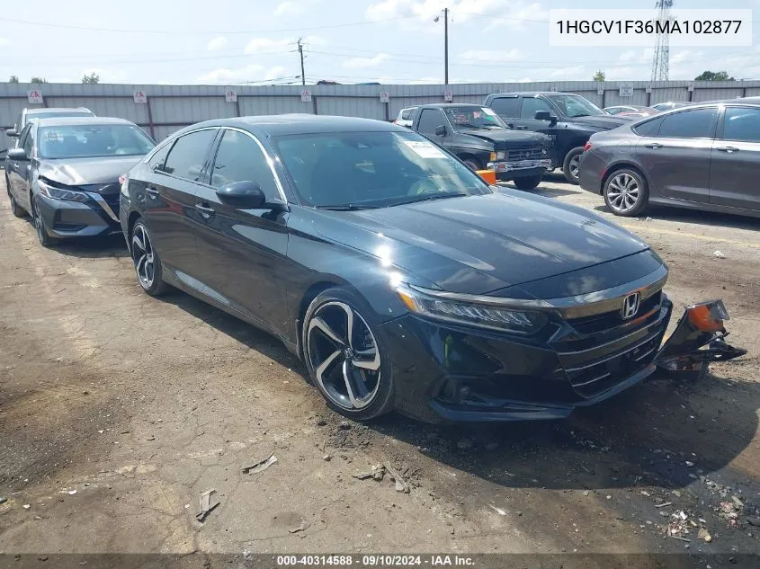 1HGCV1F36MA102877 2021 Honda Accord Sport