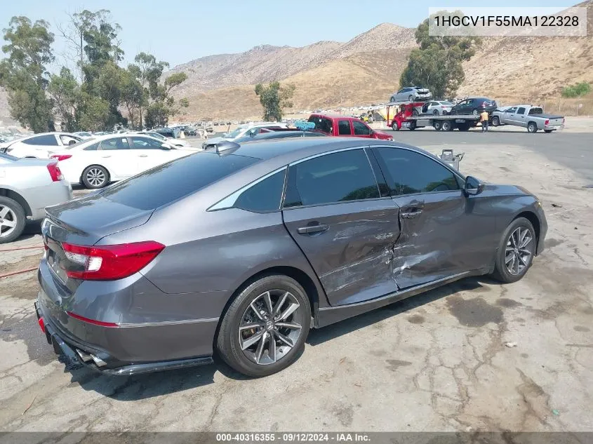 2021 Honda Accord Exl VIN: 1HGCV1F55MA122328 Lot: 40316355