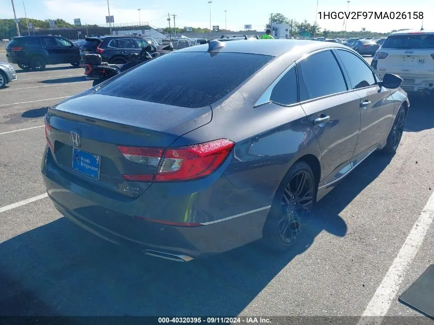 2021 Honda Accord Touring VIN: 1HGCV2F97MA026158 Lot: 40320395