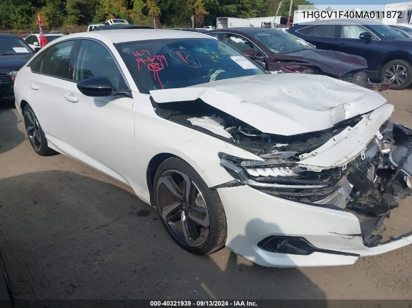 2021 Honda Accord Sport Special Edition VIN: 1HGCV1F40MA011872 Lot: 40321939