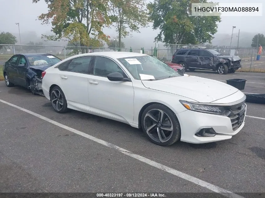 2021 Honda Accord Sport VIN: 1HGCV1F30MA088894 Lot: 40323197