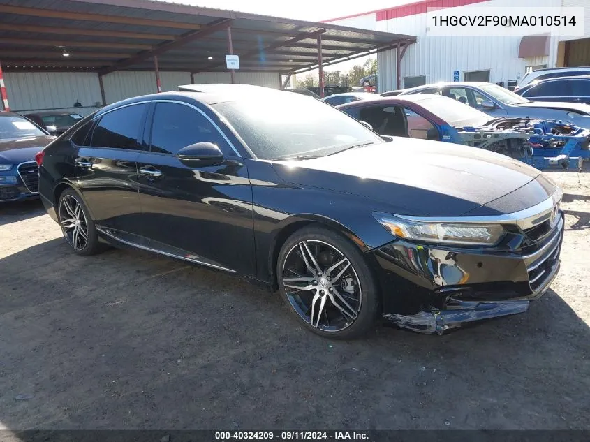 2021 Honda Accord Touring VIN: 1HGCV2F90MA010514 Lot: 40324209