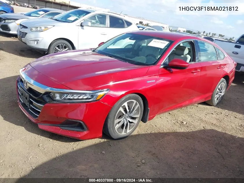 2021 Honda Accord Hybrid VIN: 1HGCV3F18MA021812 Lot: 40337800