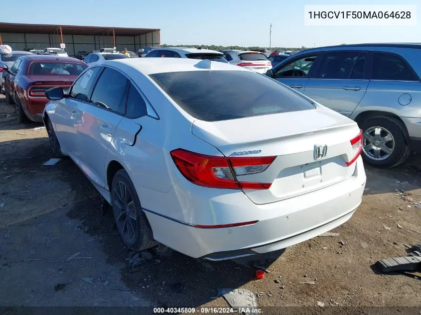 2021 Honda Accord Exl VIN: 1HGCV1F50MA064628 Lot: 40345809