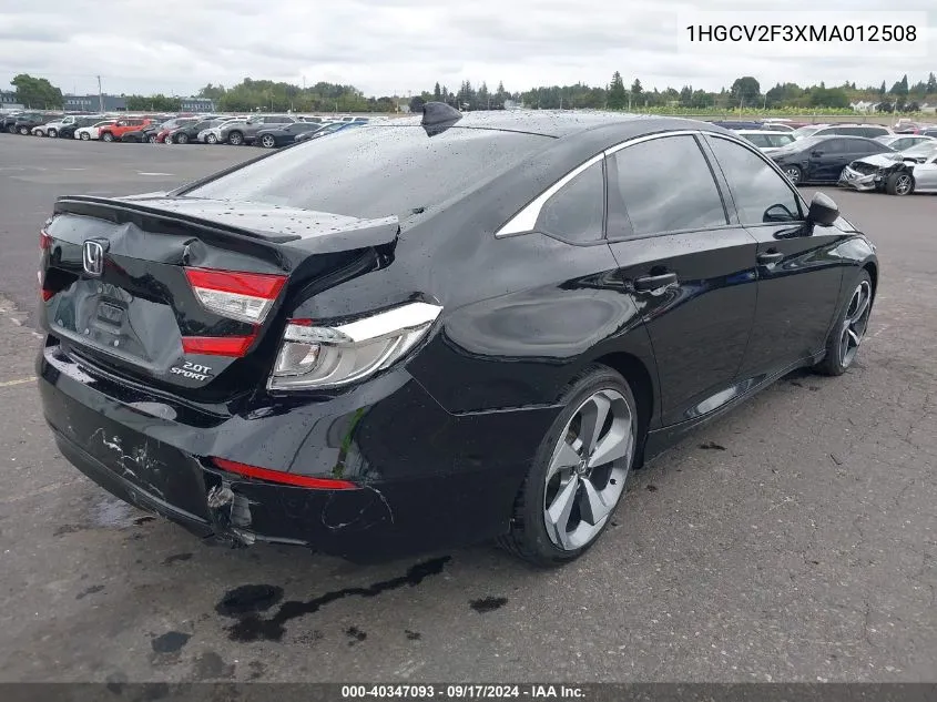 2021 Honda Accord Sport 2.0T VIN: 1HGCV2F3XMA012508 Lot: 40347093