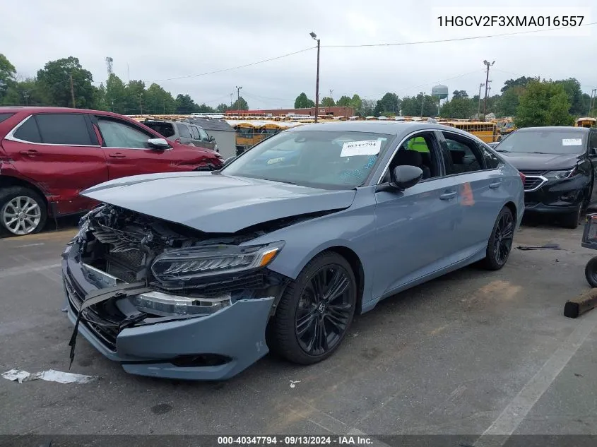 2021 Honda Accord Sport 2.0T VIN: 1HGCV2F3XMA016557 Lot: 40347794