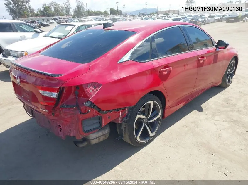 2021 Honda Accord Sport VIN: 1HGCV1F30MA090130 Lot: 40349286