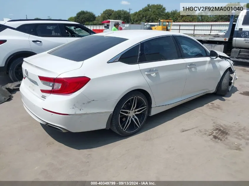 1HGCV2F92MA001040 2021 Honda Accord Touring