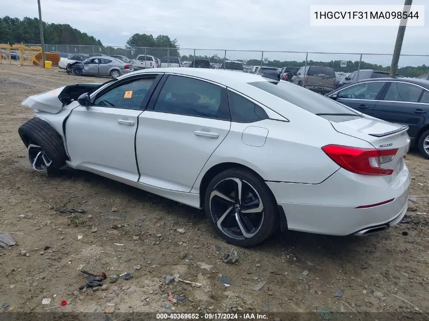 1HGCV1F31MA098544 2021 Honda Accord Sport