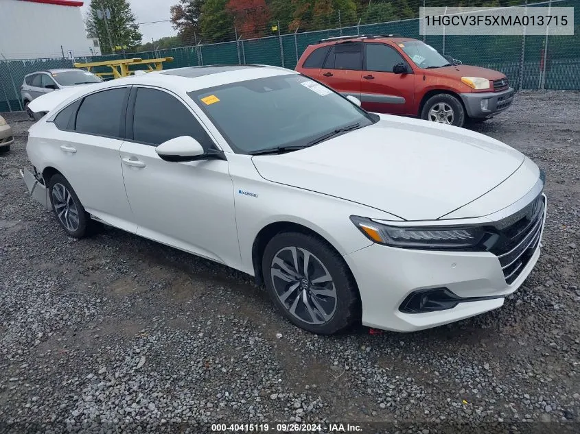 2021 Honda Accord Hybrid Ex-L VIN: 1HGCV3F5XMA013715 Lot: 40415119