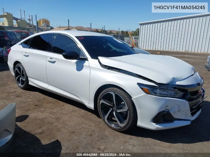 2021 Honda Accord Sport Special Edition VIN: 1HGCV1F41MA054245 Lot: 40442068