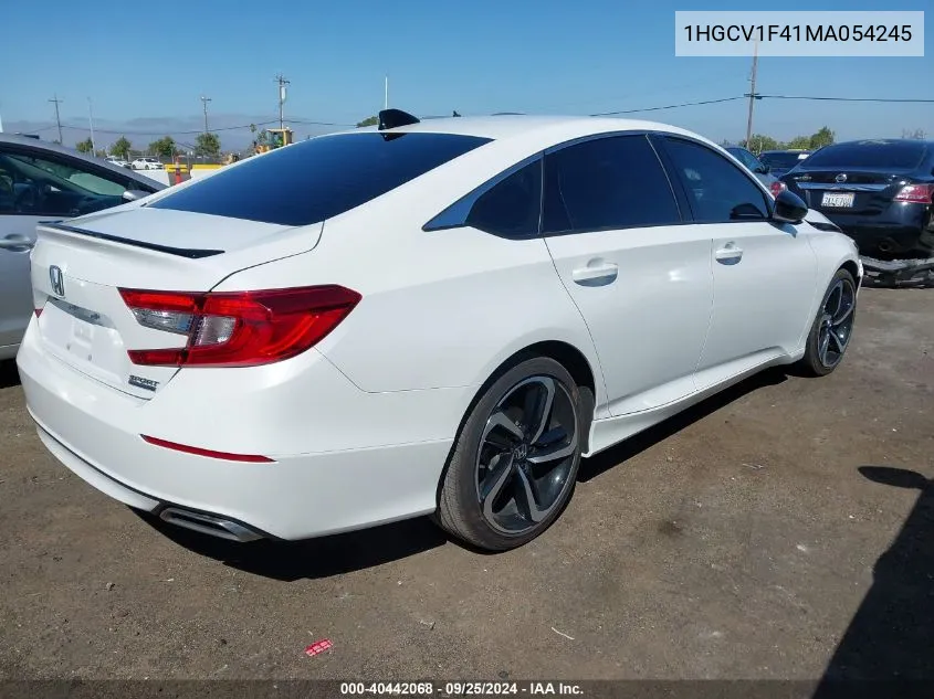 2021 Honda Accord Sport Special Edition VIN: 1HGCV1F41MA054245 Lot: 40442068