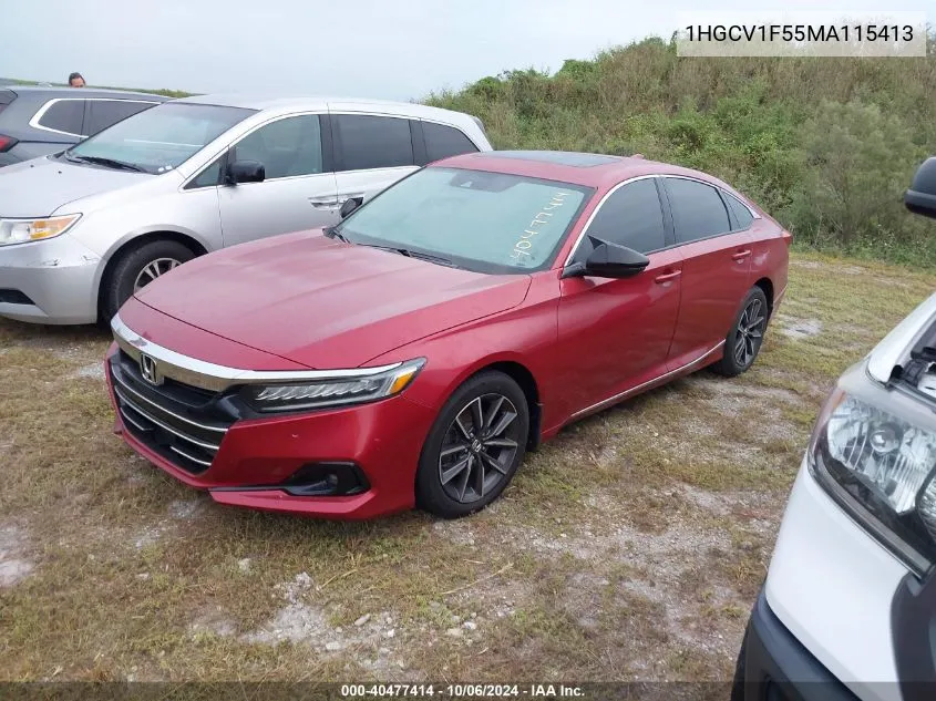 2021 Honda Accord Exl VIN: 1HGCV1F55MA115413 Lot: 40477414