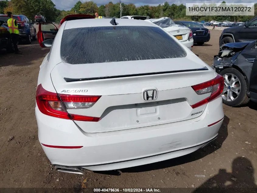 2021 Honda Accord Sport VIN: 1HGCV1F37MA120272 Lot: 40479636