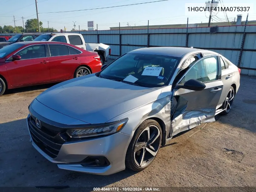 2021 Honda Accord Sport Special Edition VIN: 1HGCV1F41MA075337 Lot: 40481773