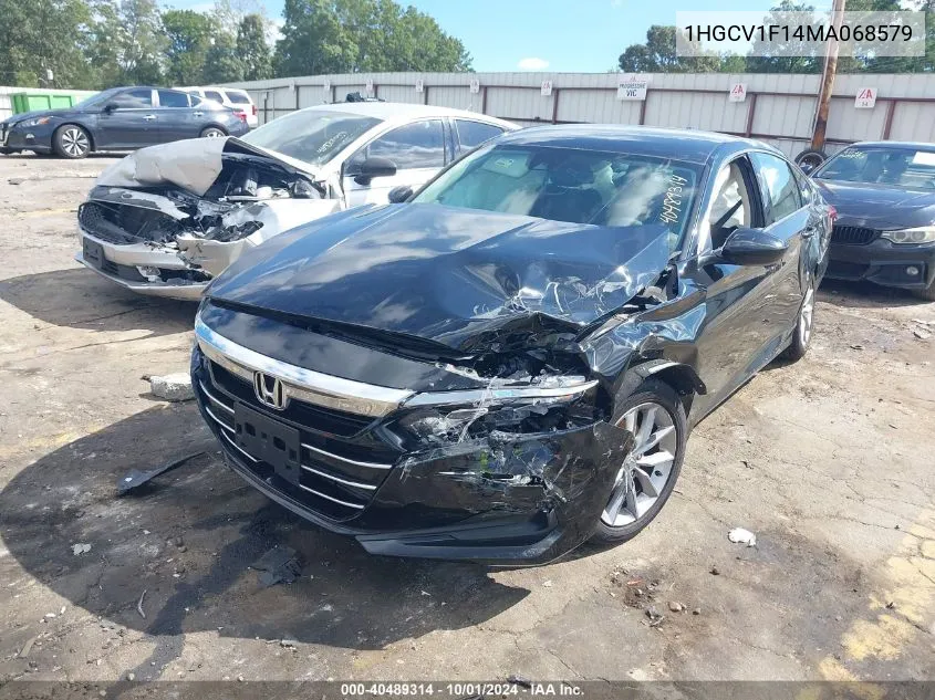 2021 Honda Accord Lx VIN: 1HGCV1F14MA068579 Lot: 40489314