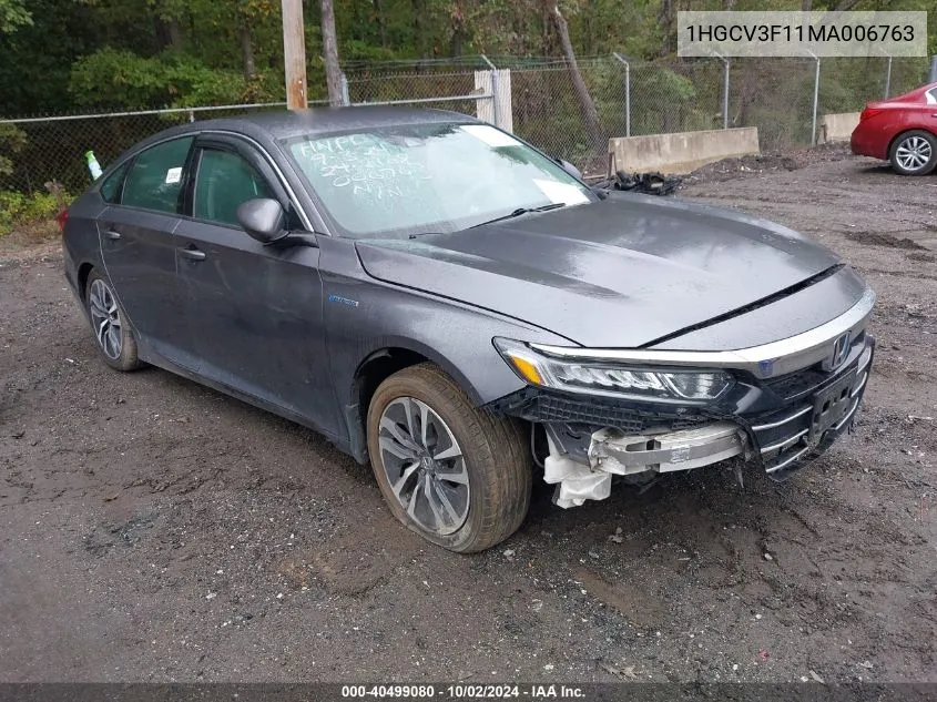 2021 Honda Accord Hybrid VIN: 1HGCV3F11MA006763 Lot: 40499080