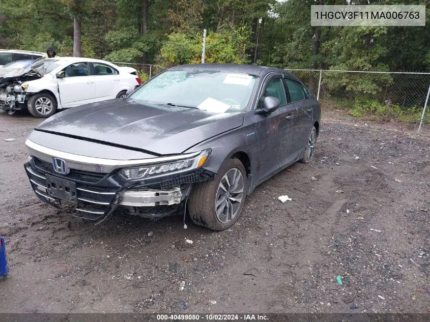 2021 Honda Accord Hybrid VIN: 1HGCV3F11MA006763 Lot: 40499080