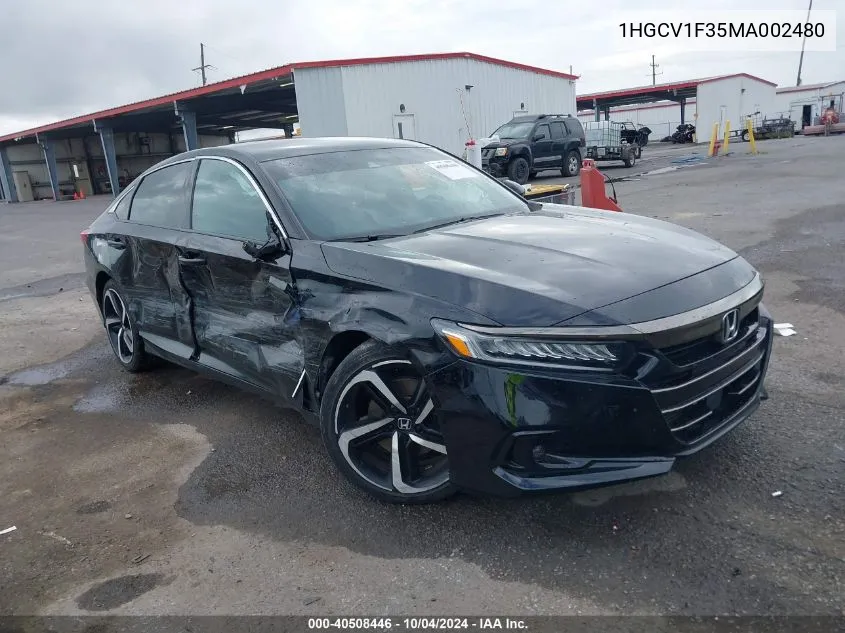 1HGCV1F35MA002480 2021 Honda Accord Sport