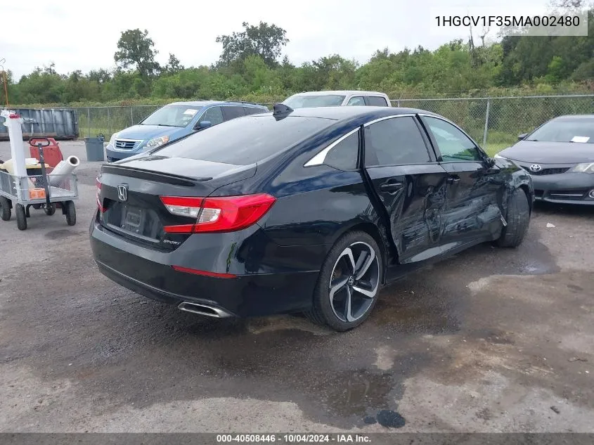 1HGCV1F35MA002480 2021 Honda Accord Sport