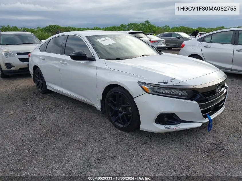 2021 Honda Accord Sport VIN: 1HGCV1F30MA082755 Lot: 40520333