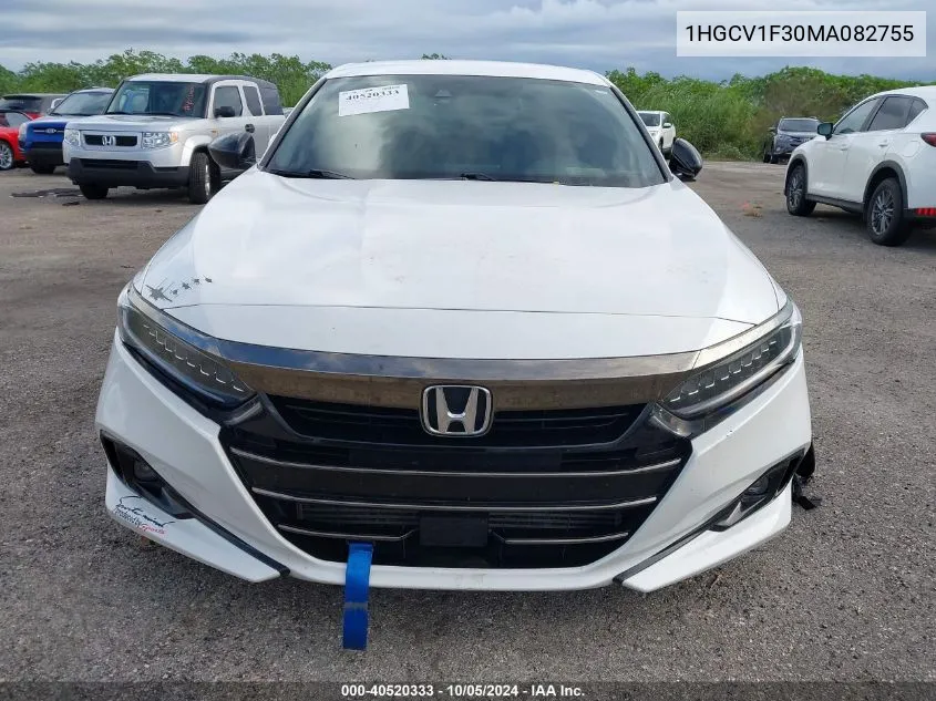 2021 Honda Accord Sport VIN: 1HGCV1F30MA082755 Lot: 40520333