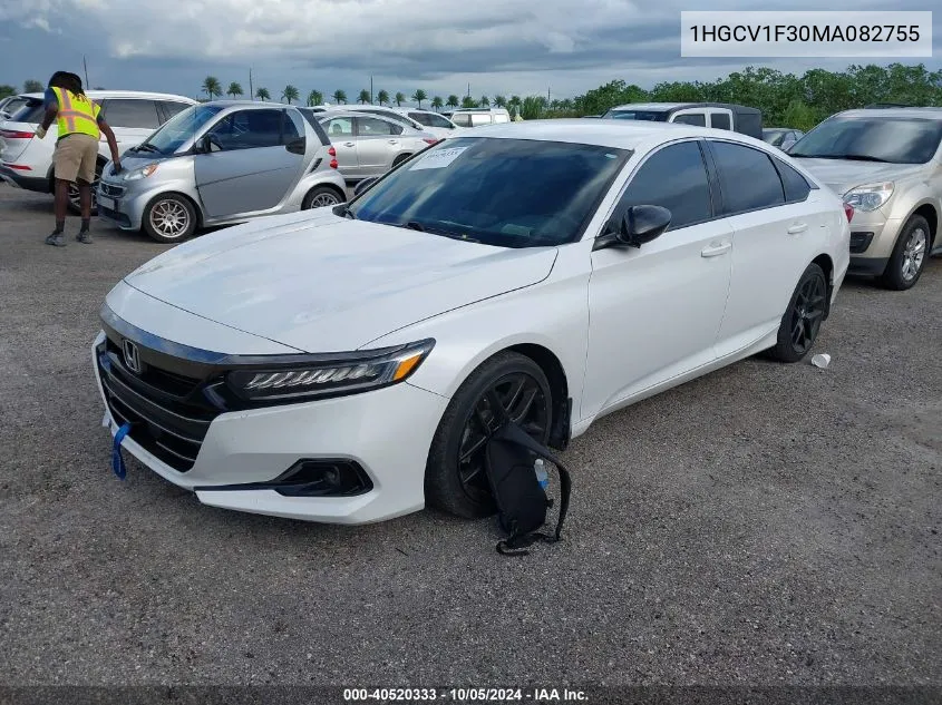 2021 Honda Accord Sport VIN: 1HGCV1F30MA082755 Lot: 40520333