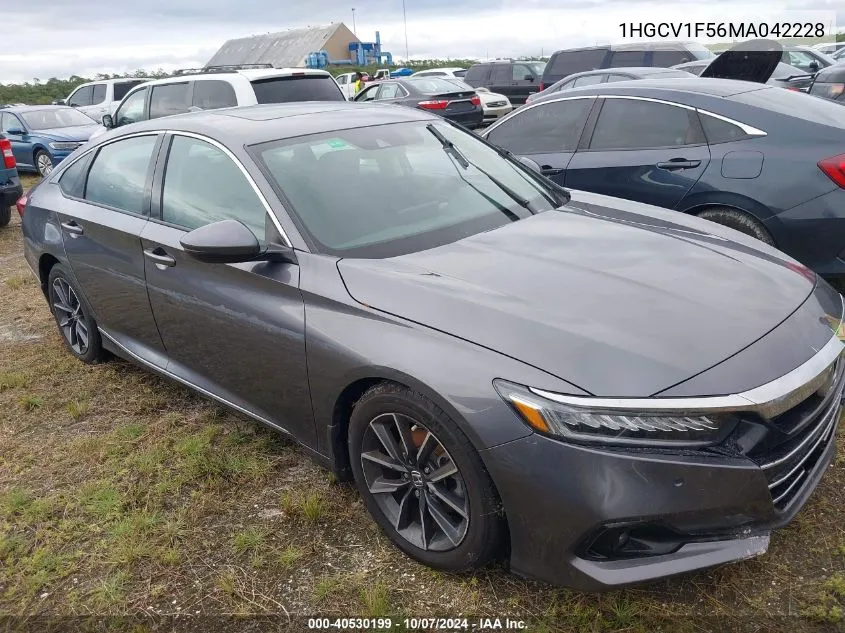 2021 Honda Accord Exl VIN: 1HGCV1F56MA042228 Lot: 40530199