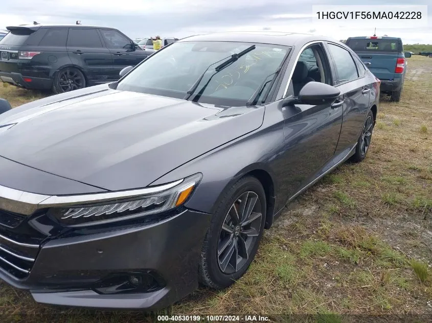 2021 Honda Accord Exl VIN: 1HGCV1F56MA042228 Lot: 40530199