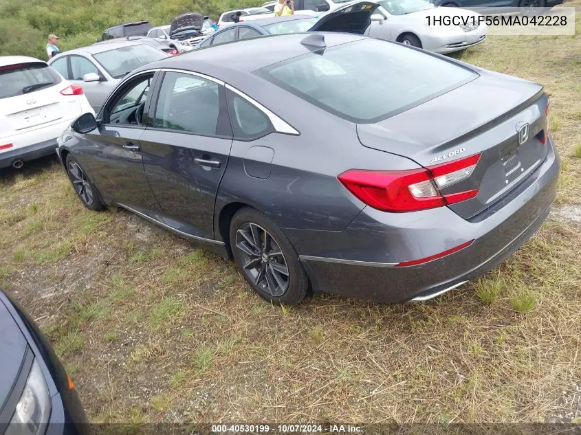 2021 Honda Accord Exl VIN: 1HGCV1F56MA042228 Lot: 40530199