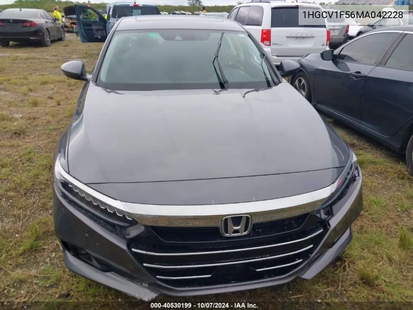 2021 Honda Accord Exl VIN: 1HGCV1F56MA042228 Lot: 40530199