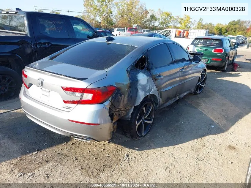 2021 Honda Accord Sport 2.0T VIN: 1HGCV2F33MA000328 Lot: 40556529