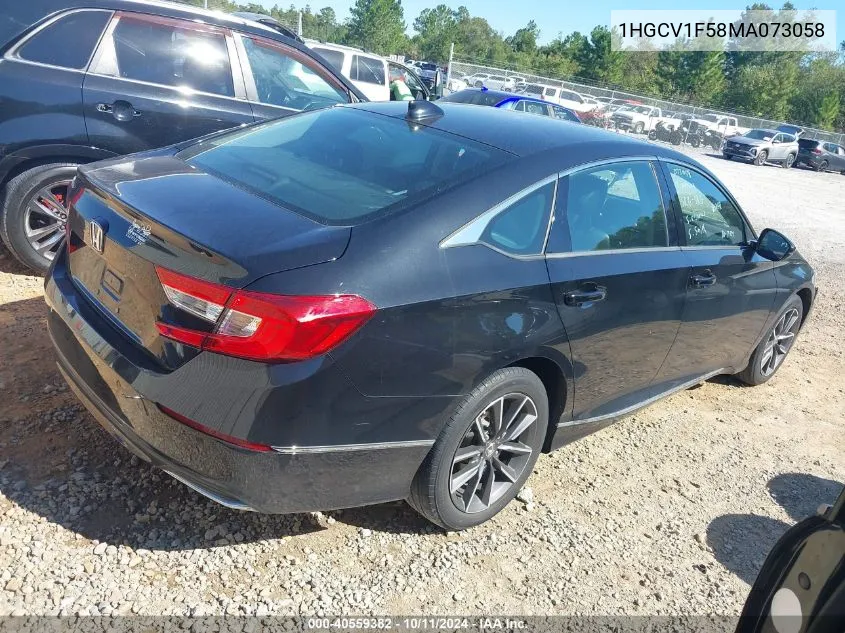 2021 Honda Accord Ex-L VIN: 1HGCV1F58MA073058 Lot: 40559382