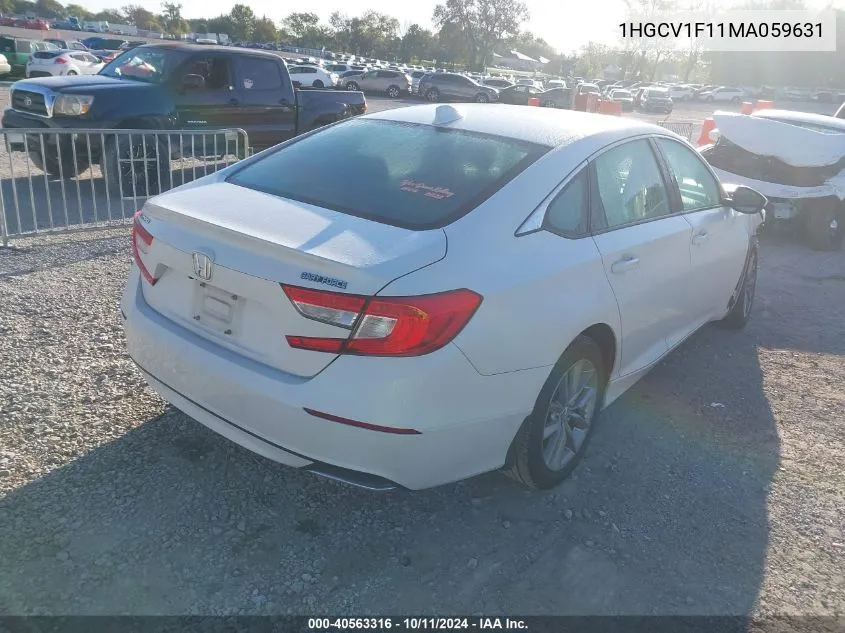 2021 Honda Accord Lx VIN: 1HGCV1F11MA059631 Lot: 40563316