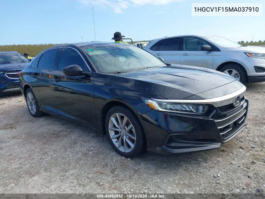 2021 Honda Accord Lx VIN: 1HGCV1F15MA037910 Lot: 40592852