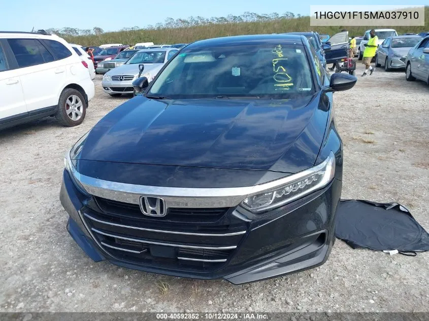 2021 Honda Accord Lx VIN: 1HGCV1F15MA037910 Lot: 40592852