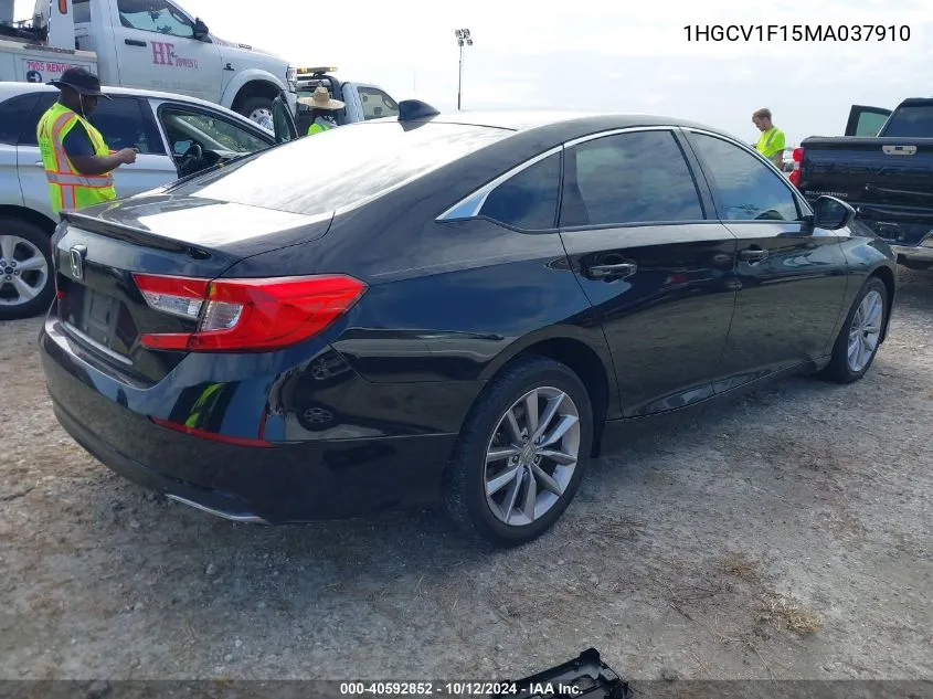 2021 Honda Accord Lx VIN: 1HGCV1F15MA037910 Lot: 40592852