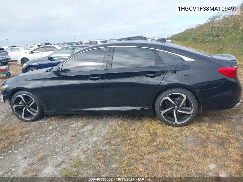 1HGCV1F38MA109491 2021 Honda Accord Sport